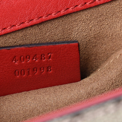 Gucci GG Supreme Monogram Calfskin Small Padlock Shoulder Bag Beige Hibiscus Red New Rosette 7 of 10
