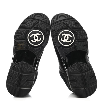 Chanel Nylon Calfskin Suede CC Sneakers 36 Black 5 of 8