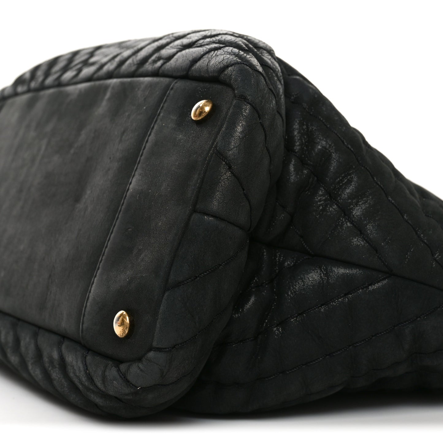 Calfskin Chevron Quilted Surpique Tote Black