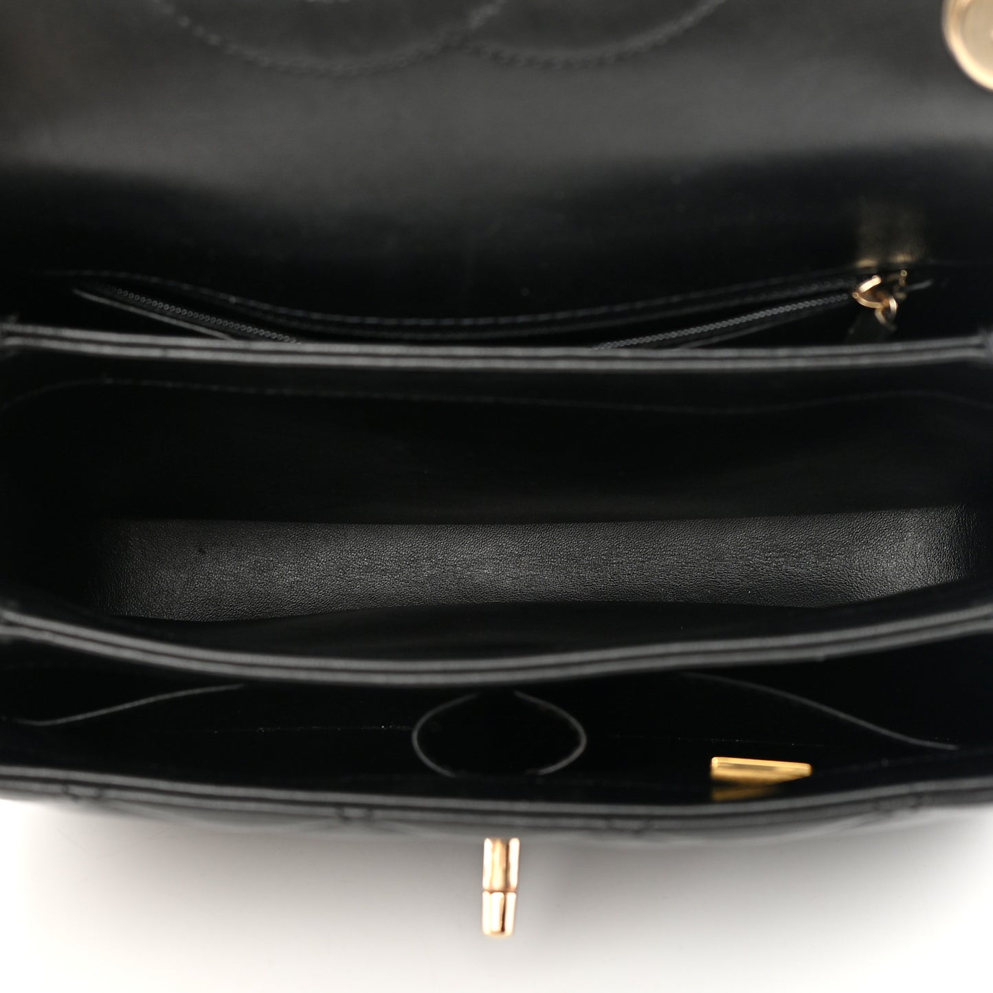 Lambskin Quilted Small Trendy CC Dual Handle Flap Bag Black