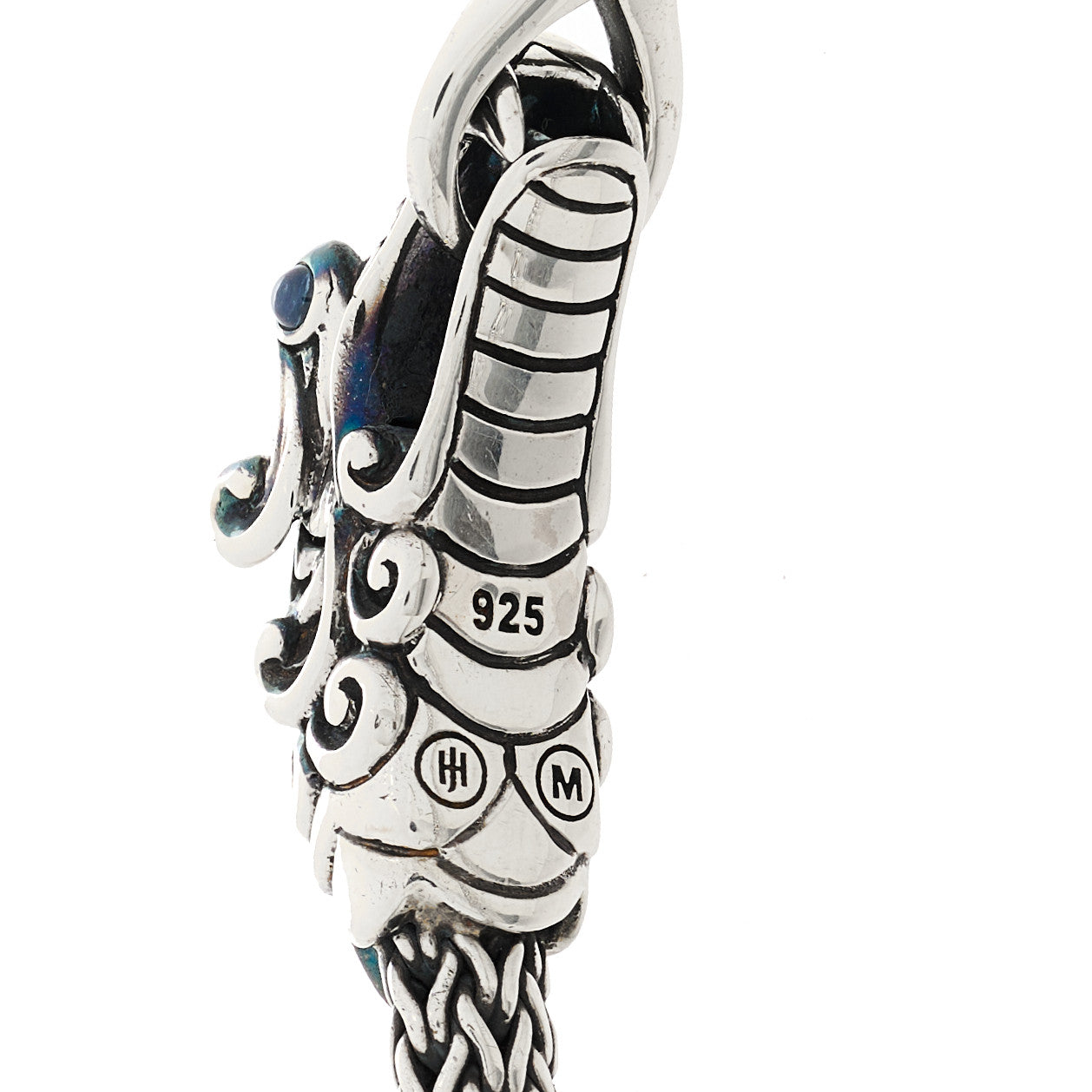 Sterling Silver Blue Black Sapphire Naga Legends Bracelet