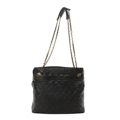 Chanel Calfskin Quilted CC Shopping Tote Black 1 of 12