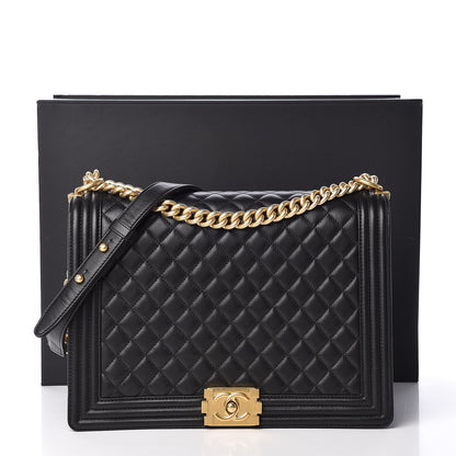 Chanel Lambskin Quilted Large Boy Flap Black 17 of 17