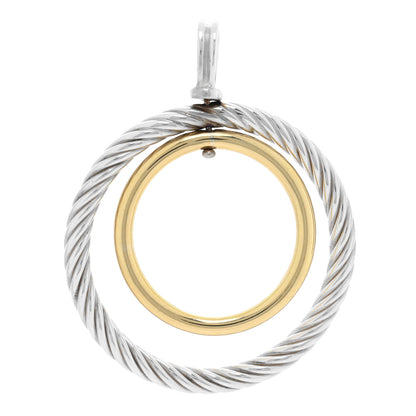 David Yurman Sterling Silver 18K Yellow Gold Mobile Circle Pendant 1 of 3
