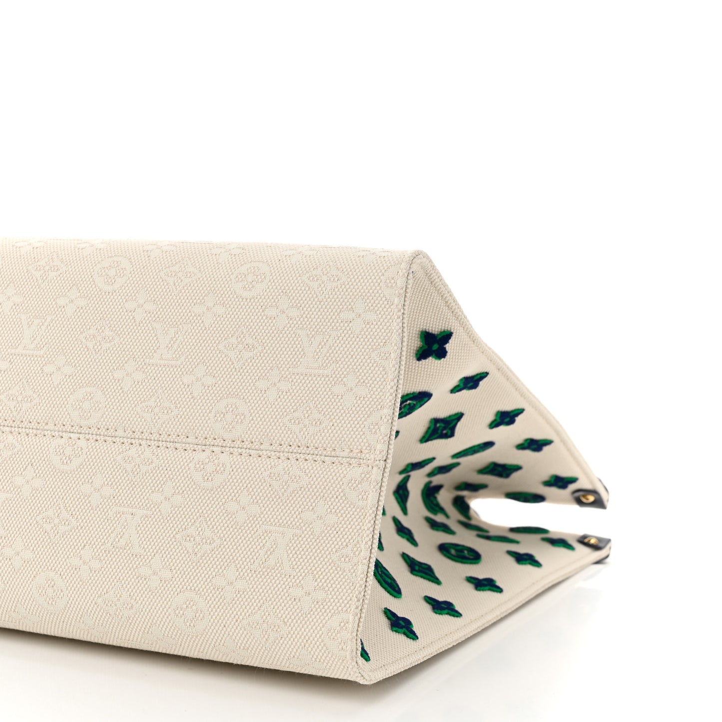 Jacquard Embroidered Tufted Monogram Hamptons Onthego GM Blue