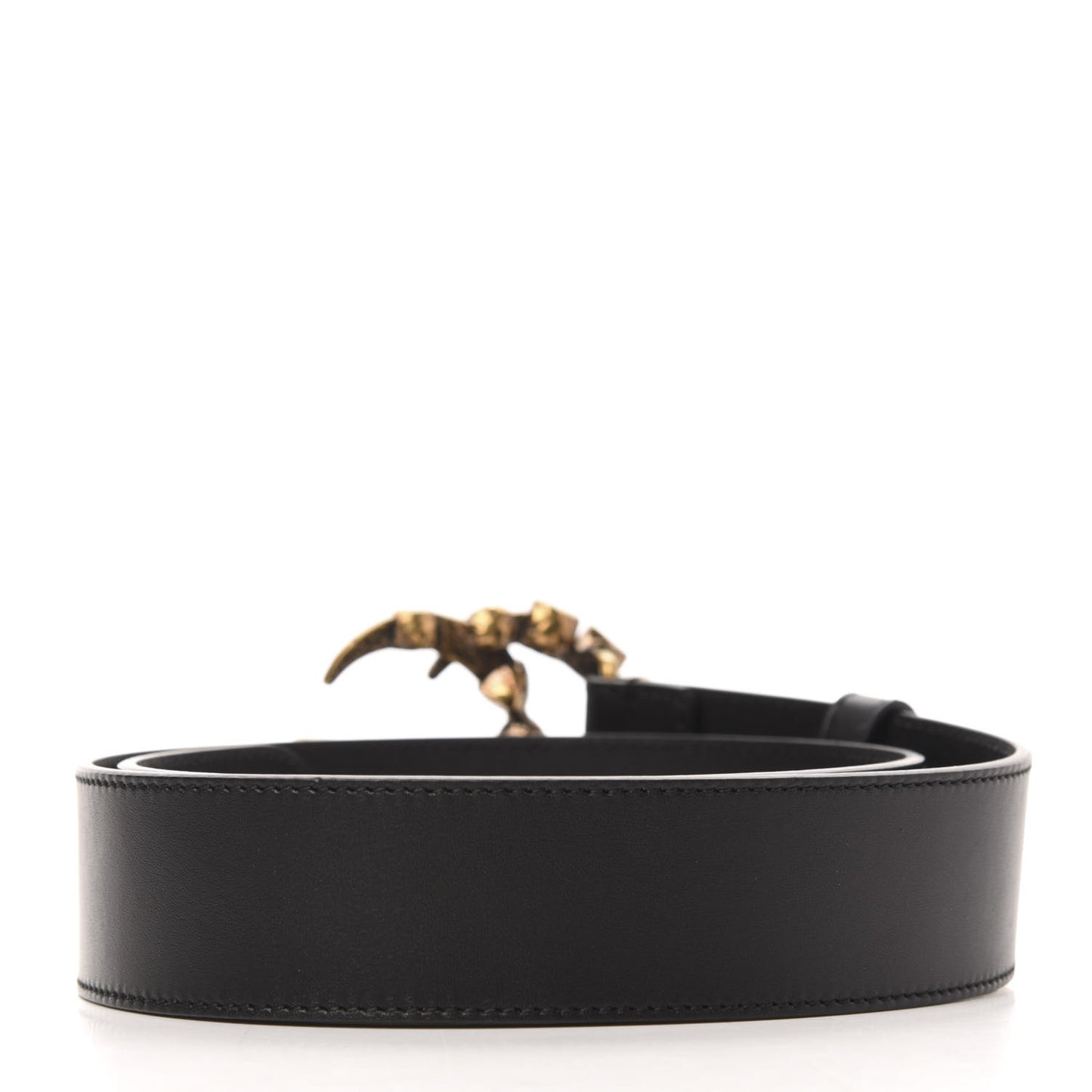 Calfskin Crystal Double G 40mm Belt 80 32 Black Multicolor