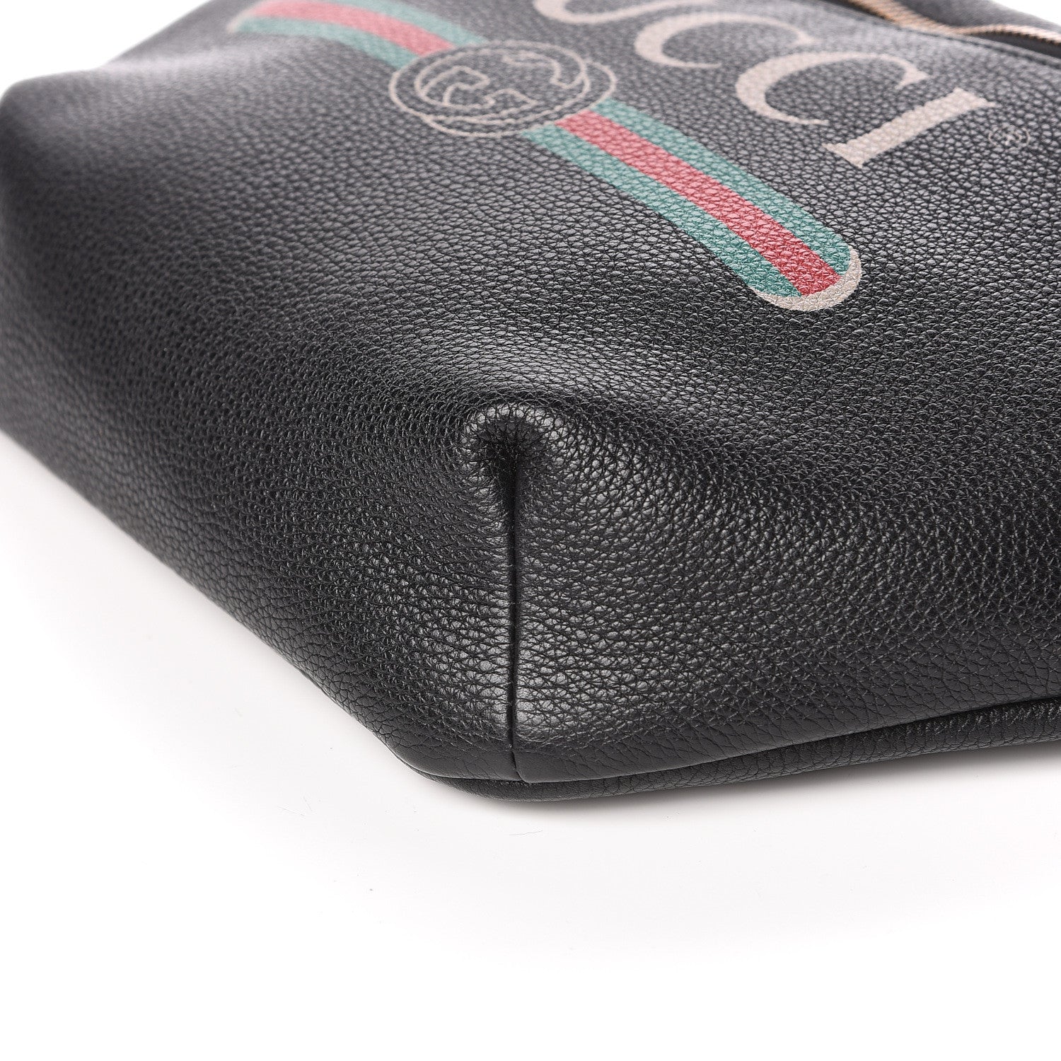 Gucci Grained Calfskin Logo Belt Bag Black 9 of 10