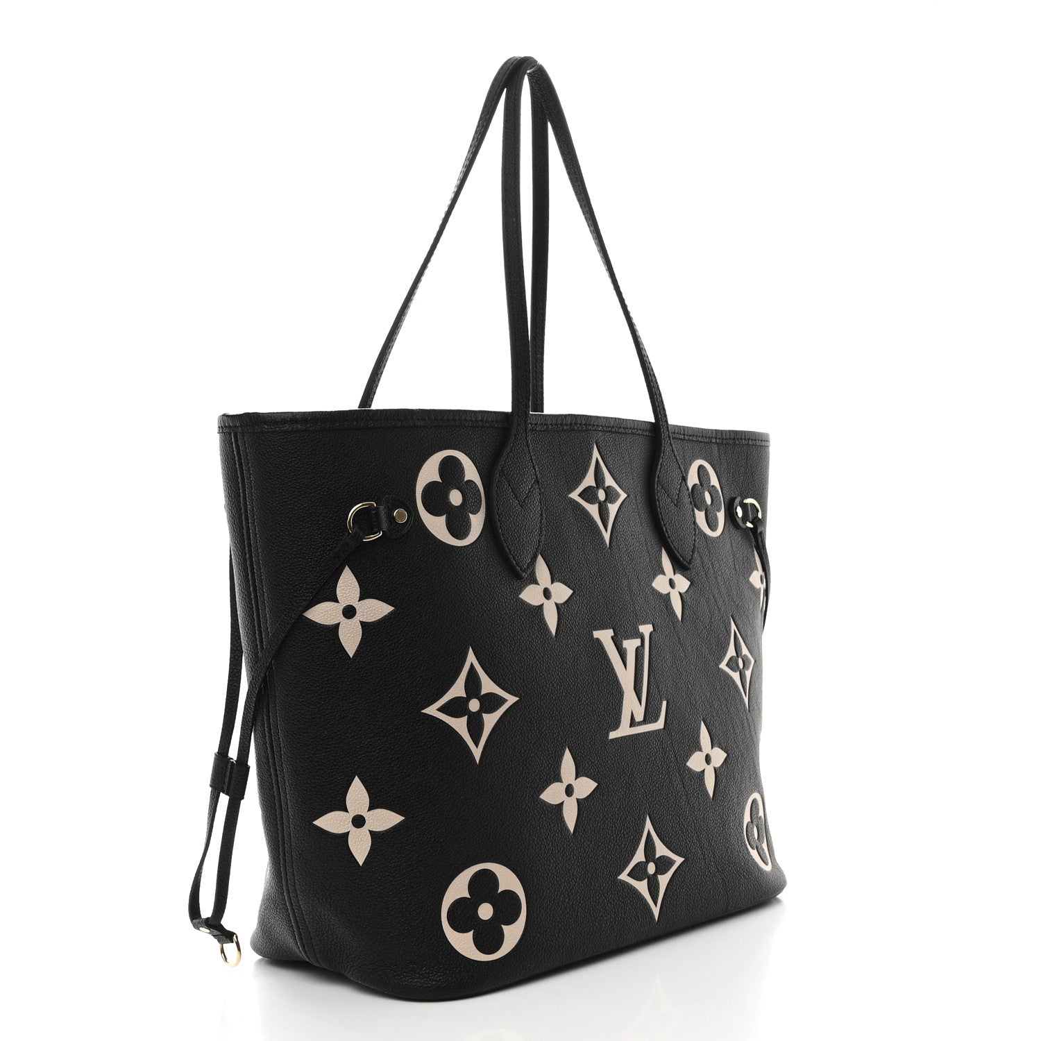 Louis Vuitton Empreinte Monogram Giant Neverfull MM Black Beige 4 of 10