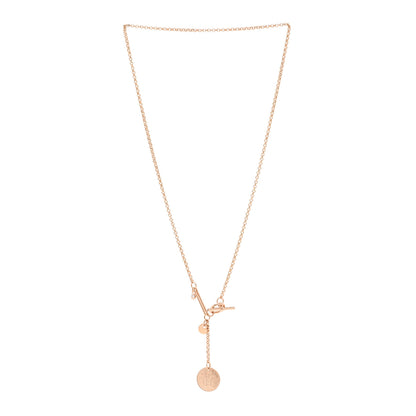 Hermes 18K Rose Gold Diamond MM Ex-Libris Pendant Necklace 3 of 5
