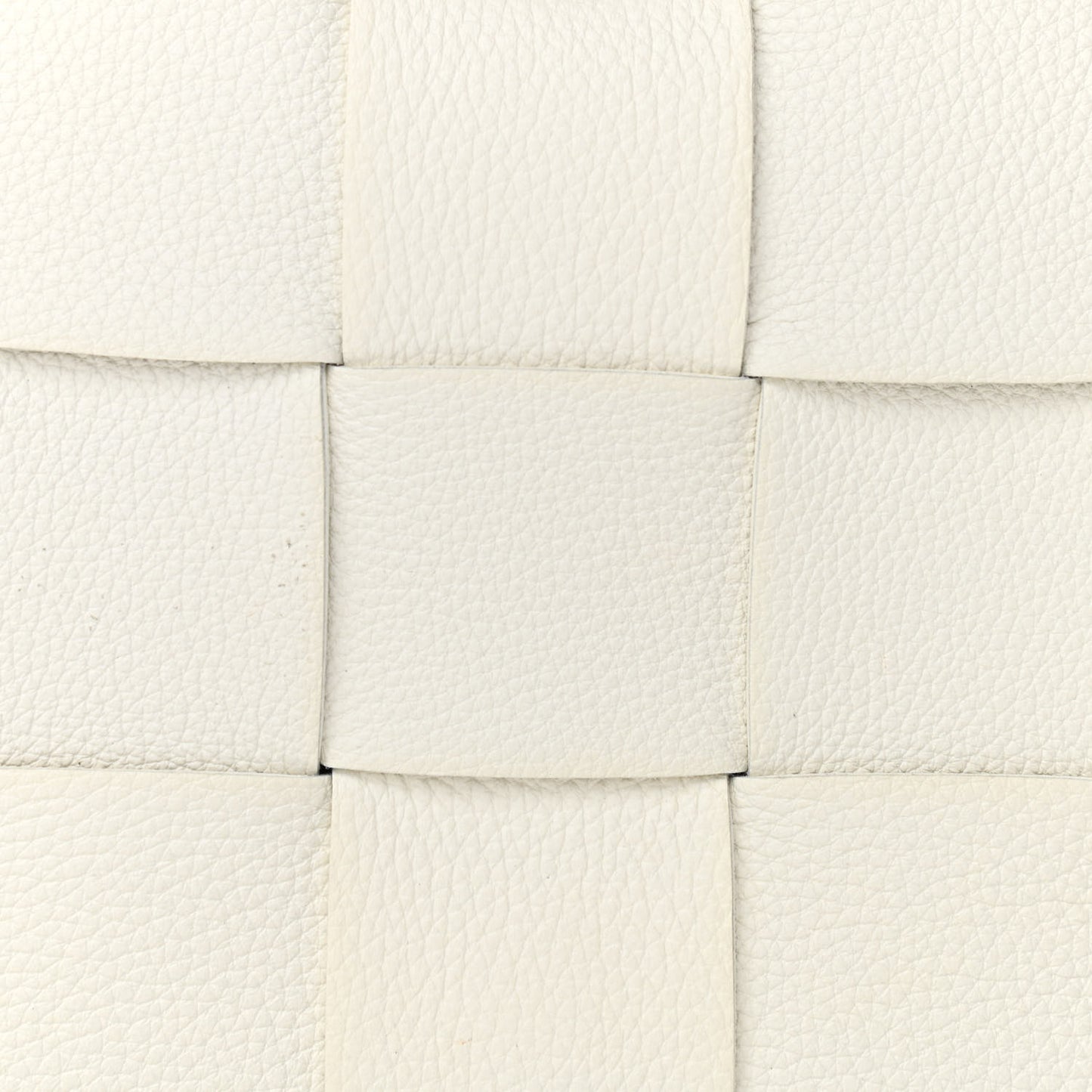 Grained Calfskin Maxi Intrecciato Cassette Crossbody Bag White