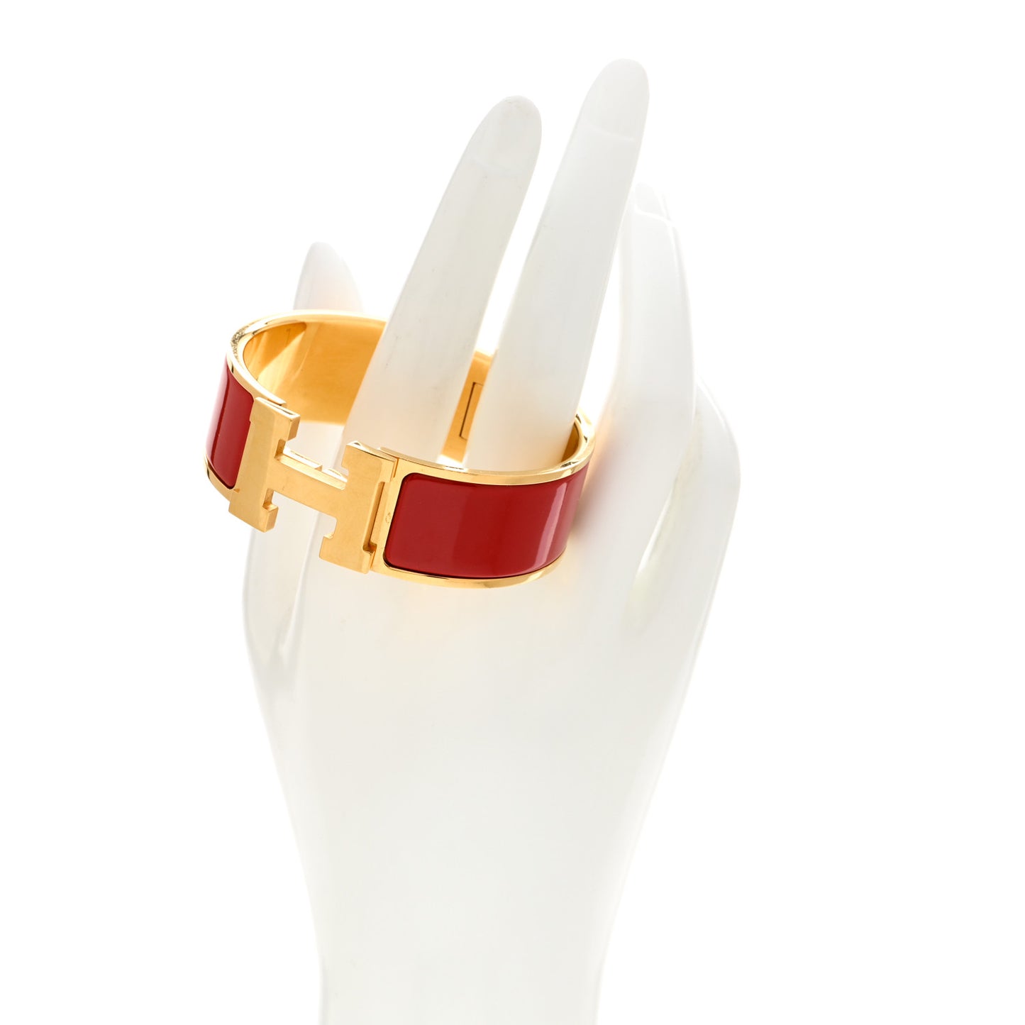 Enamel Wide Clic Clac H Bracelet PM Red