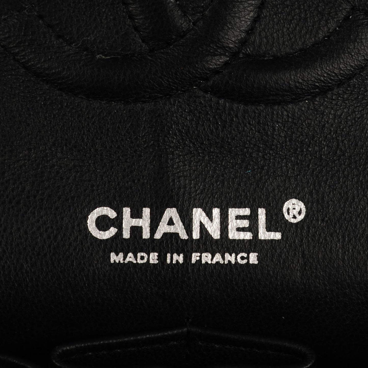 Lambskin Camellia Stitched Medium Double Flap Black