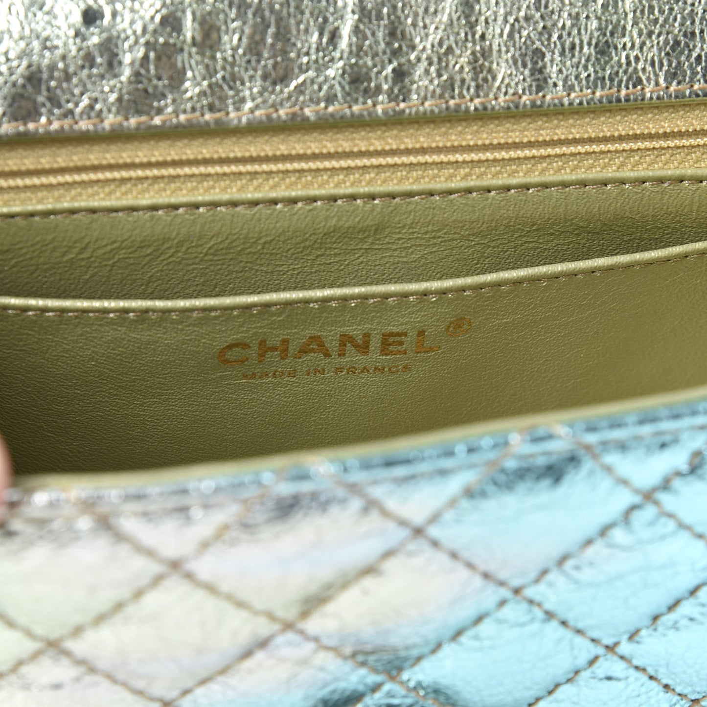 Metallic Goatskin Quilted Mini 2.55 Reissue Flap Multicolor