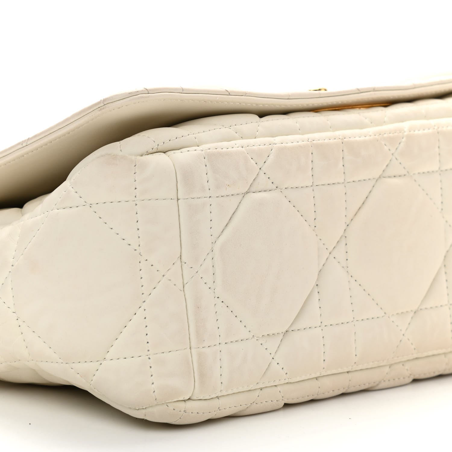 Christian Dior Calfskin Macrocannage Medium Caro Bag White 8 of 9