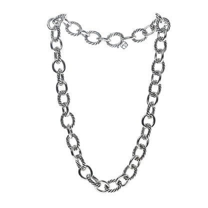 David Yurman Sterling Silver 12mm Oval Link Necklace 3 of 5