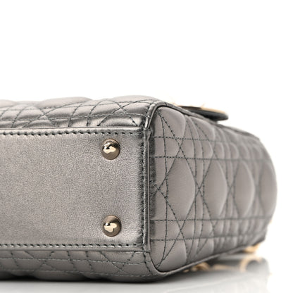 Christian Dior Lambskin Cannage Small My ABCDior Lady Dior Metallic Grey 10 of 10