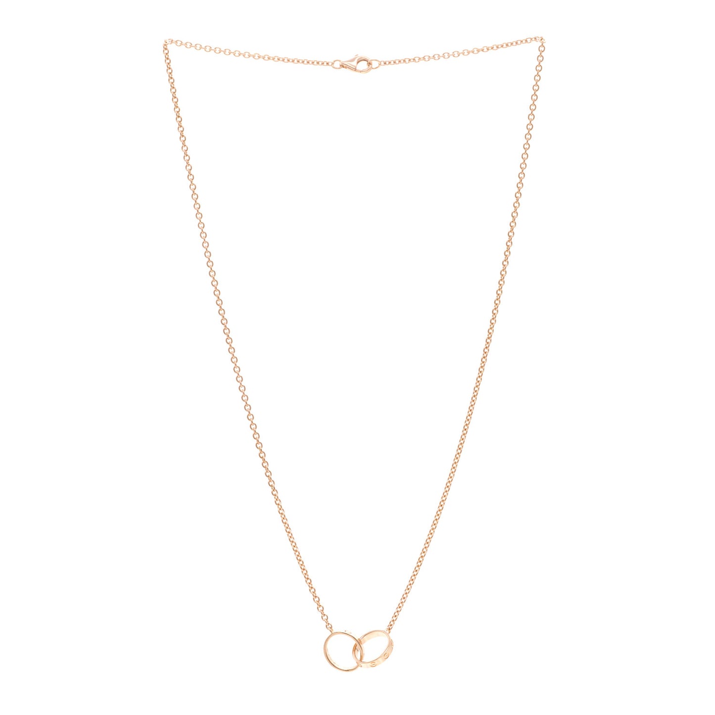 18K Pink Gold Interlocking LOVE Necklace
