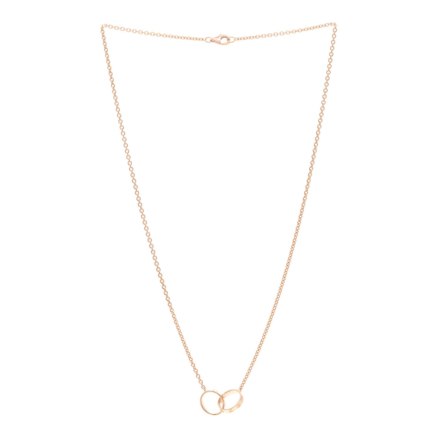 Cartier 18K Pink Gold Interlocking LOVE Necklace 3 of 5