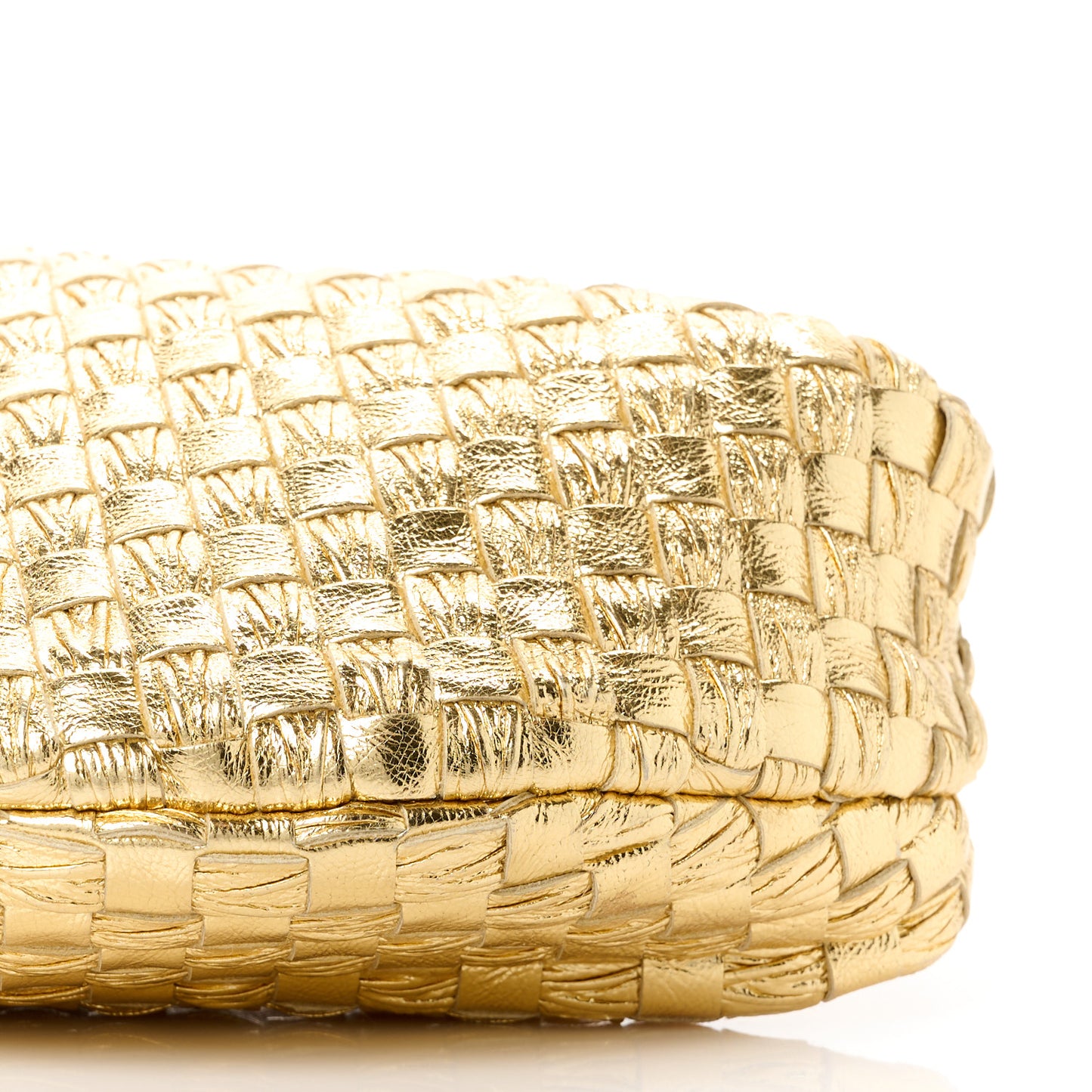 Metallic Nappa Intrecciato Mini Jodie Gold