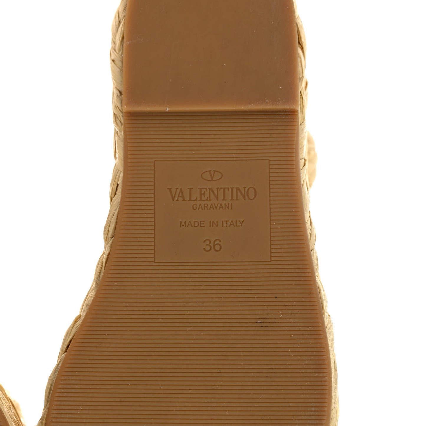 Raffia VLogo Ankle Wrap Espadrille 45/90mm Platform Wedge Sandals 36 Naturale