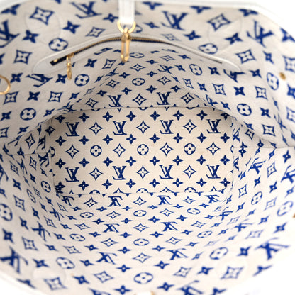 Louis Vuitton Jacquard Velvet Monogram LV Match Neverfull MM Bleu 5 of 9