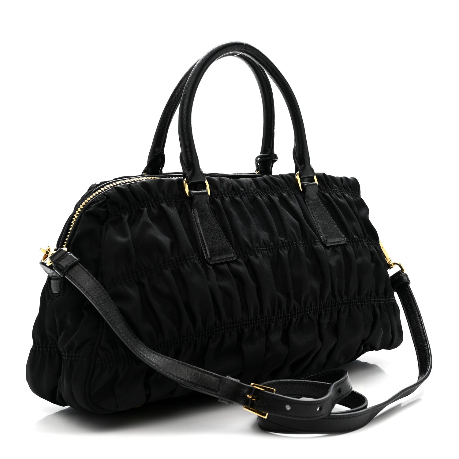 Prada Tessuto Nylon Gaufre Tote Black 3 of 15