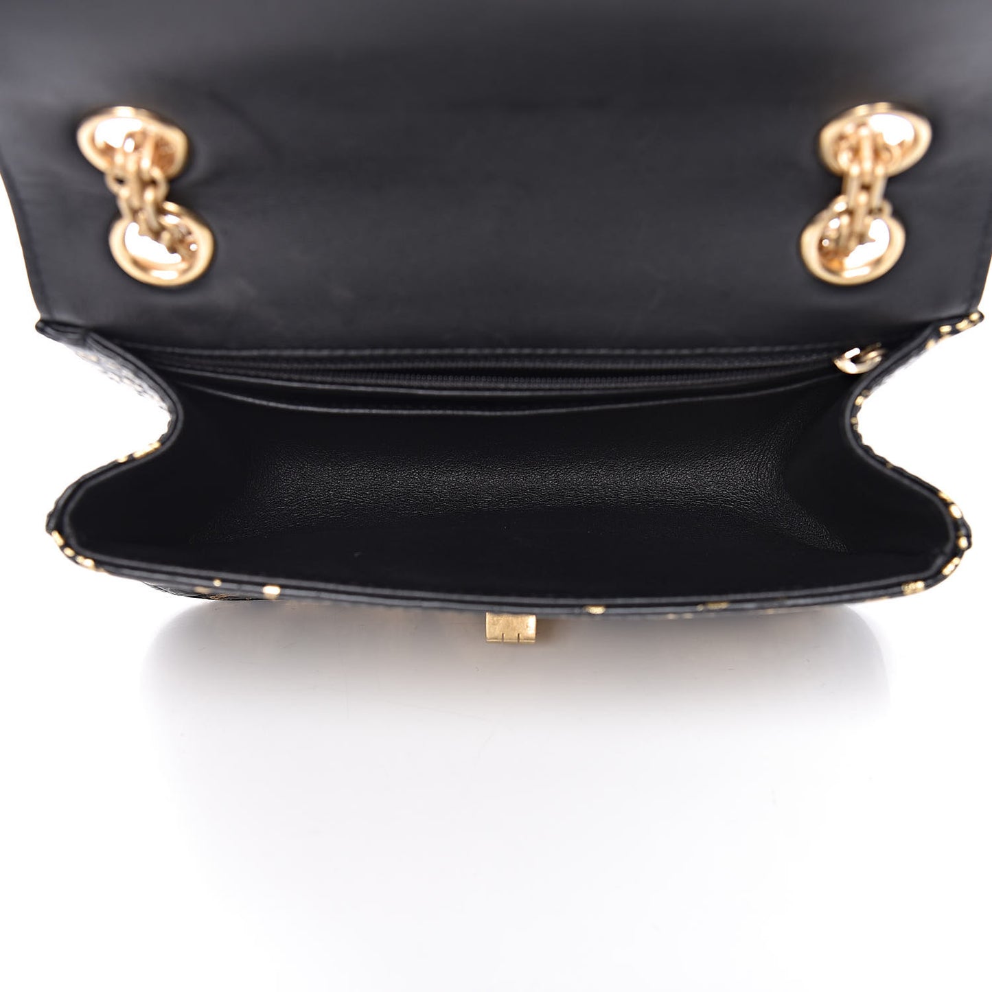Calfskin Crocodile Embossed Graffiti 2.55 Mini Cocodile Reissue Flap Black Gold