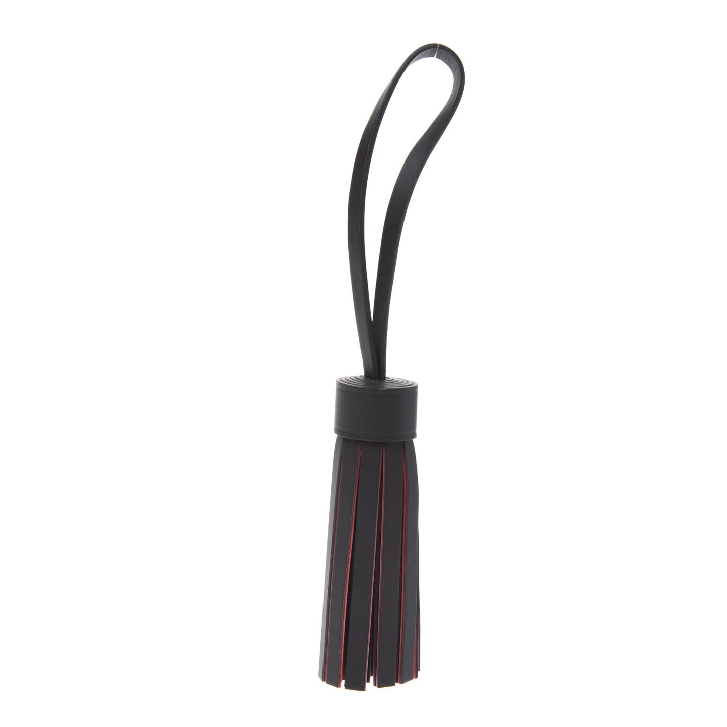 Calfskin Croisette Tassel Bag Charm Black
