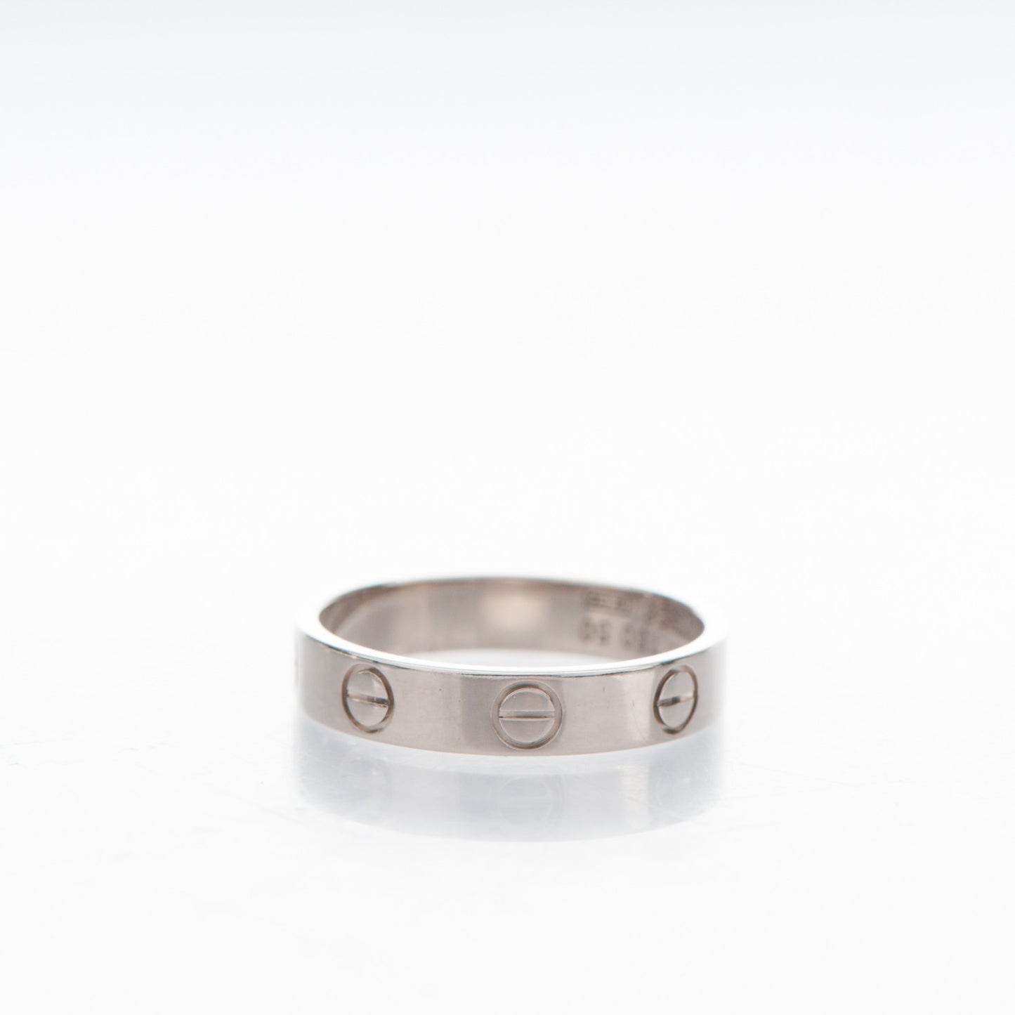 18K White Gold 4mm LOVE Wedding Band Ring 50 5.25