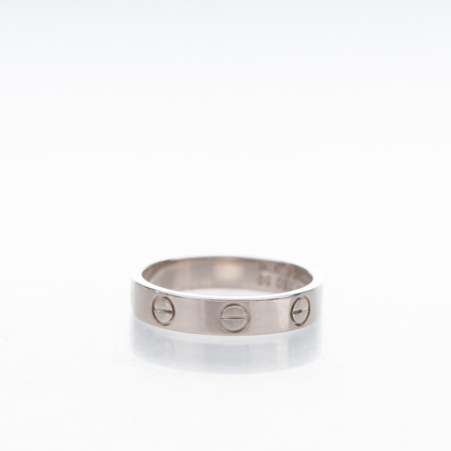 Cartier 18K White Gold 4mm LOVE Wedding Band Ring 50 5.25 3 of 4
