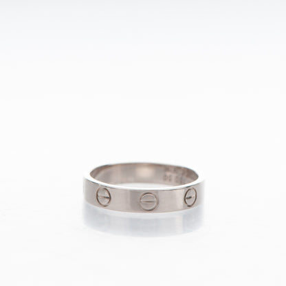 Cartier 18K White Gold 4mm LOVE Wedding Band Ring 50 5.25 3 of 4