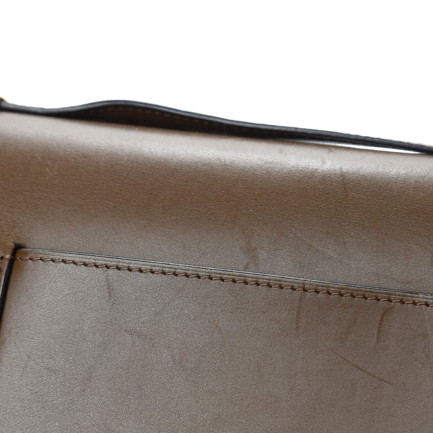 Calfskin Bi-Color Small Case Flap Black Camel