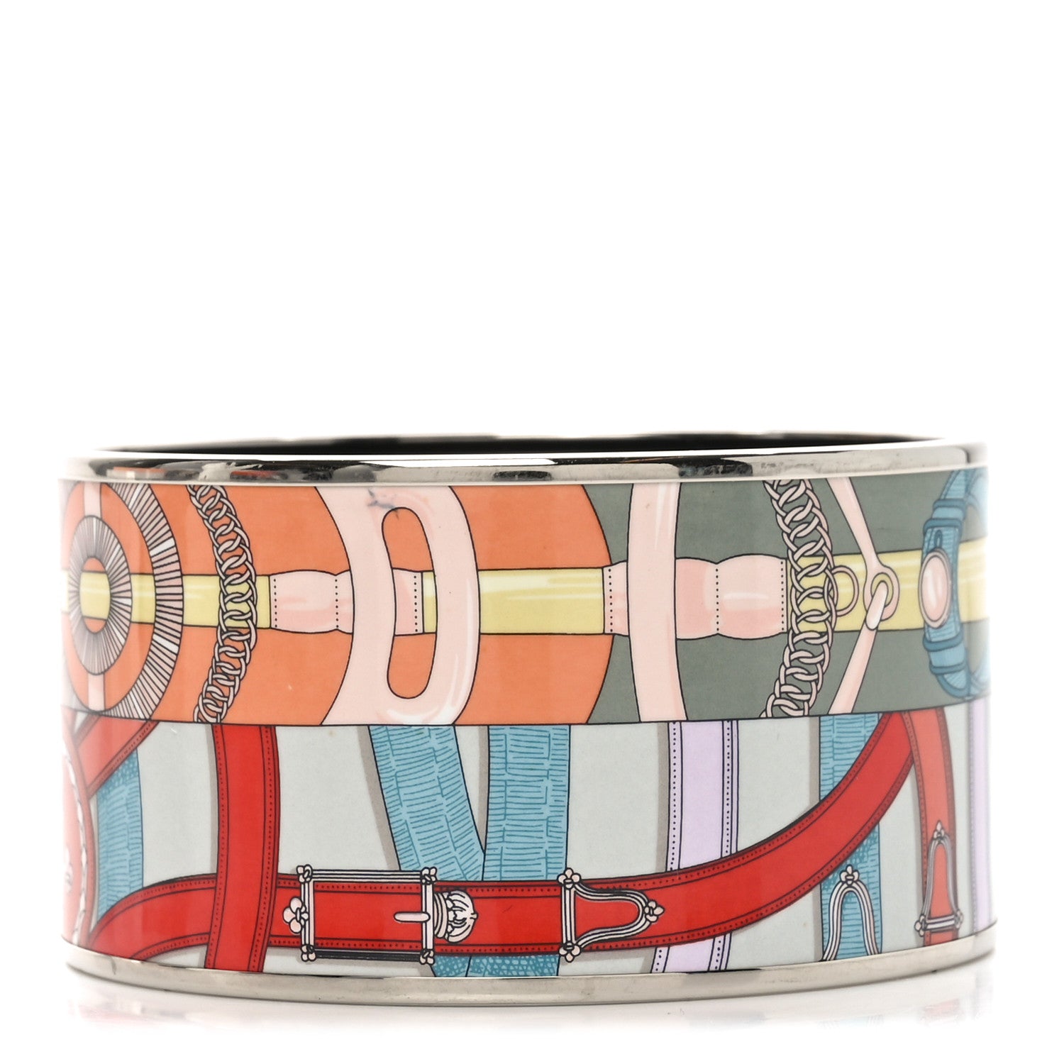 Hermes Enamel Printed Extra Wide Bracelet 65 Multicolor 3 of 5