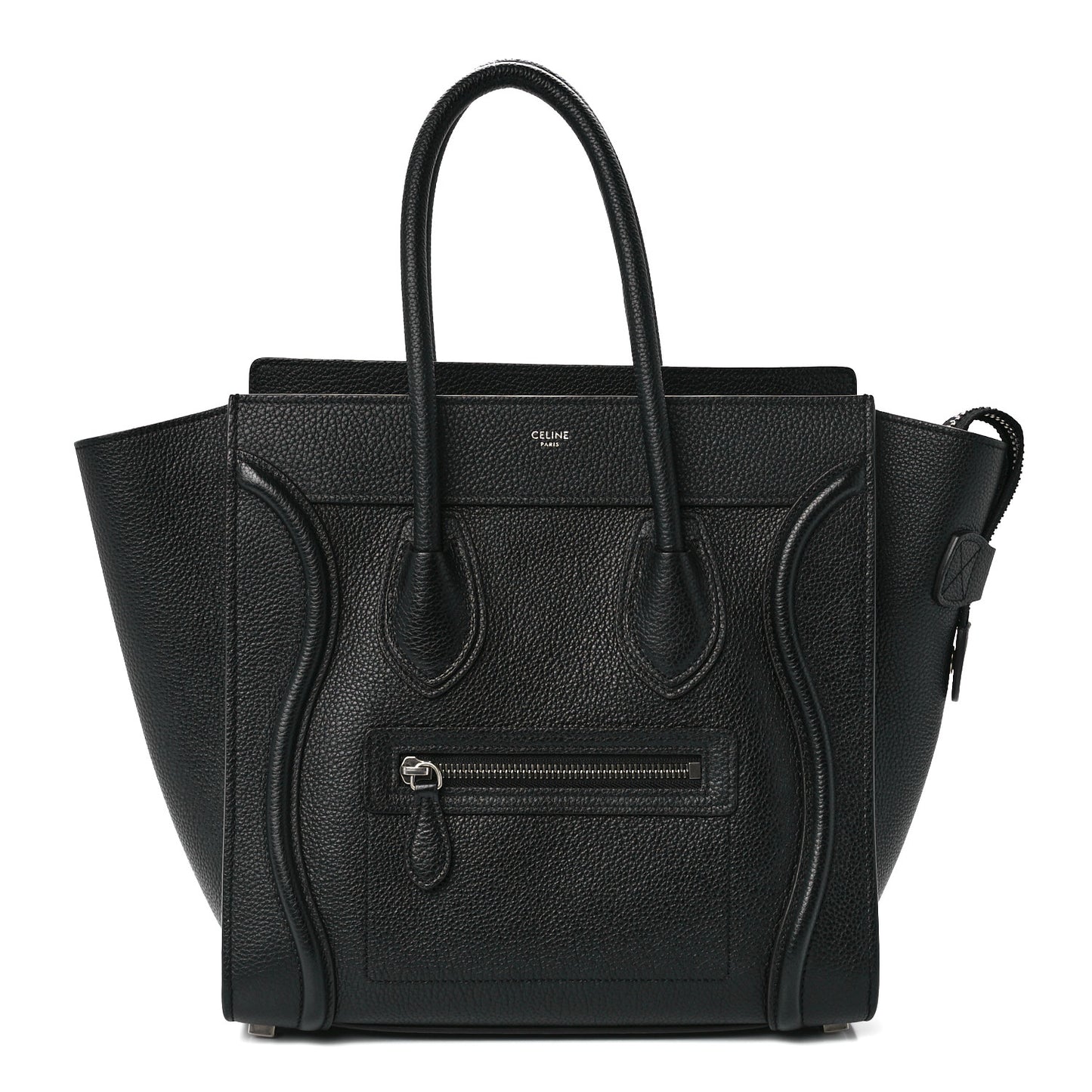 Drummed Calfskin Micro Luggage Black