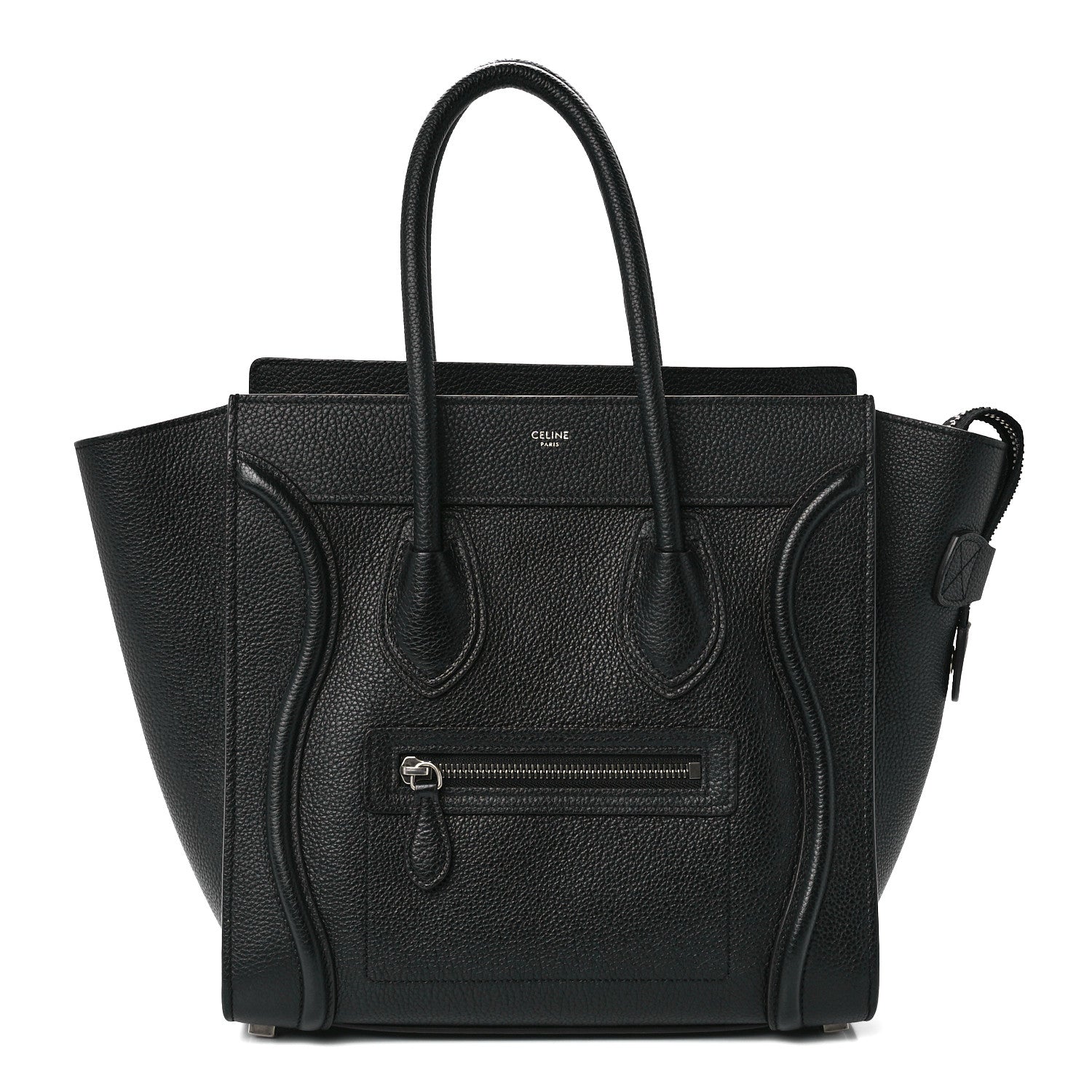 Celine Drummed Calfskin Micro Luggage Black 1 of 10