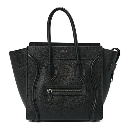 Celine Drummed Calfskin Micro Luggage Black 1 of 10
