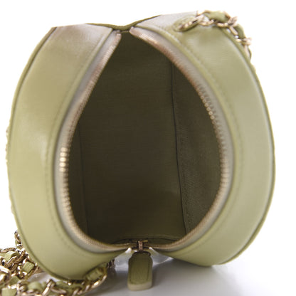 Chanel Caviar Quilted French New Wave Round Clutch With Chain Light Green 4 of 10