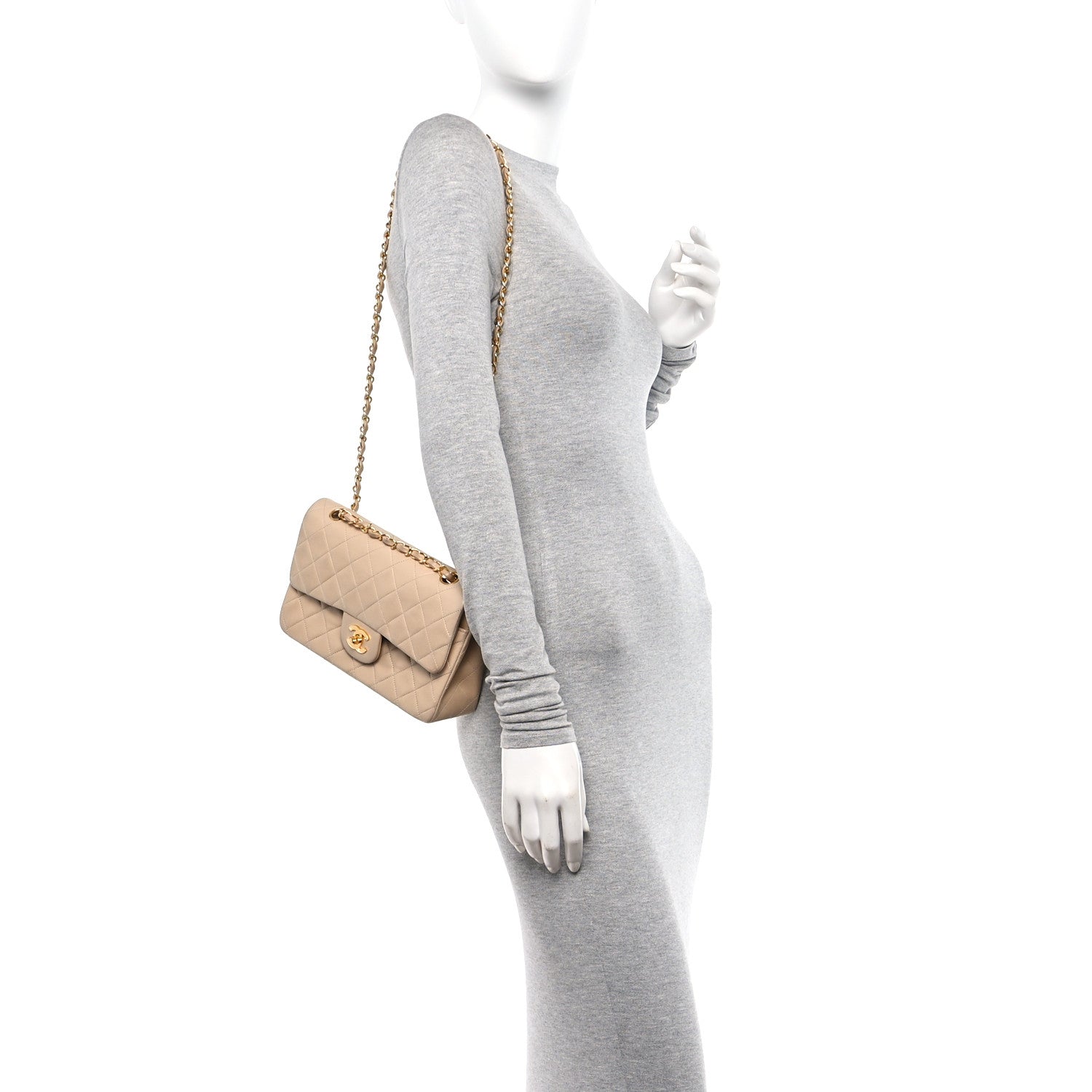 Chanel Lambskin Quilted Small Double Flap Beige 2 of 11