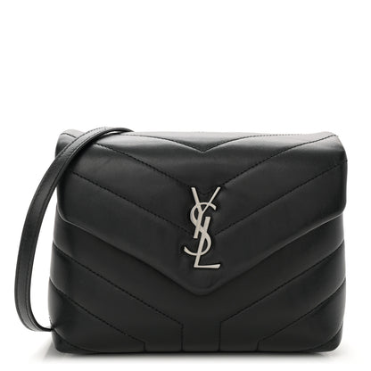 Saint Laurent Calfskin Y Quilted Monogram Toy Loulou Crossbody Bag Black 1 of 12