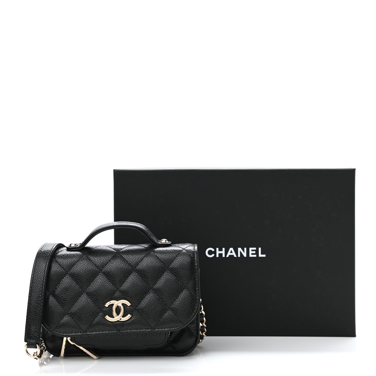 Chanel Caviar Quilted Business Affinity Clutch With Chain Black 11 of 11