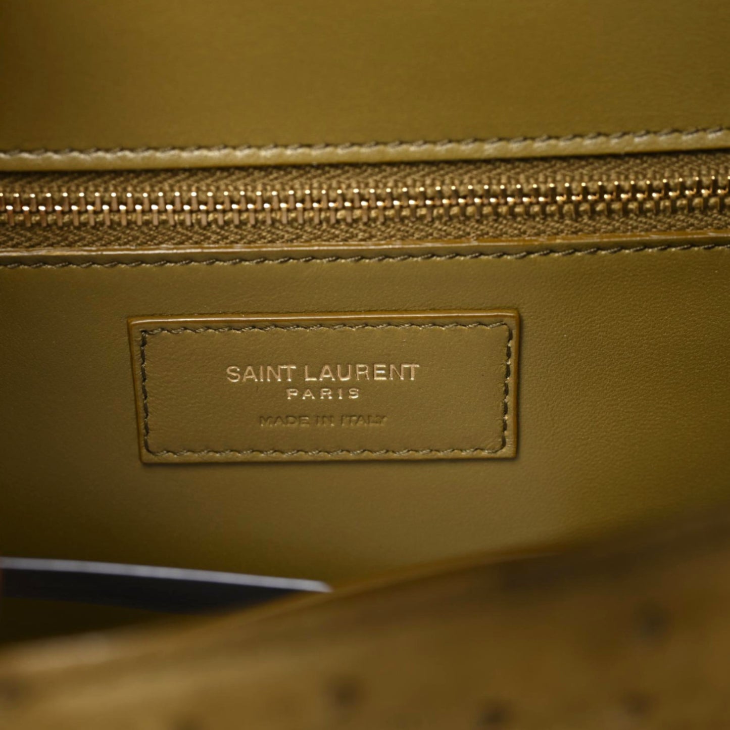 Ostrich Carre Satchel Green