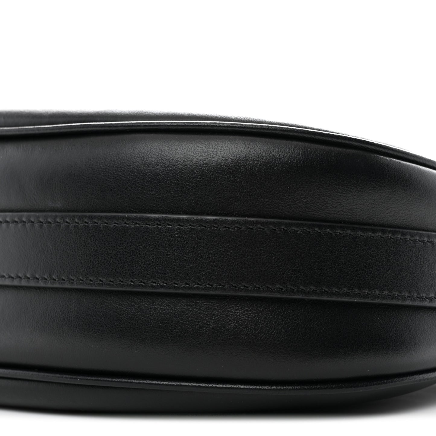 Smooth Calfskin Medium Strap Ava Shoulder Bag Black