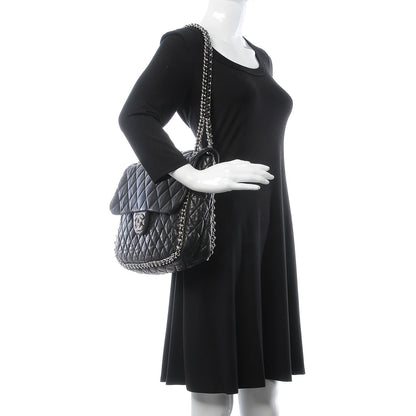Chanel Washed Lambskin Quilted Maxi Chain Around Flap Black 2 of 9