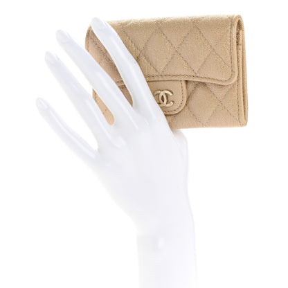 Chanel Iridescent Caviar Quilted Flap Card Holder Beige 4 of 20