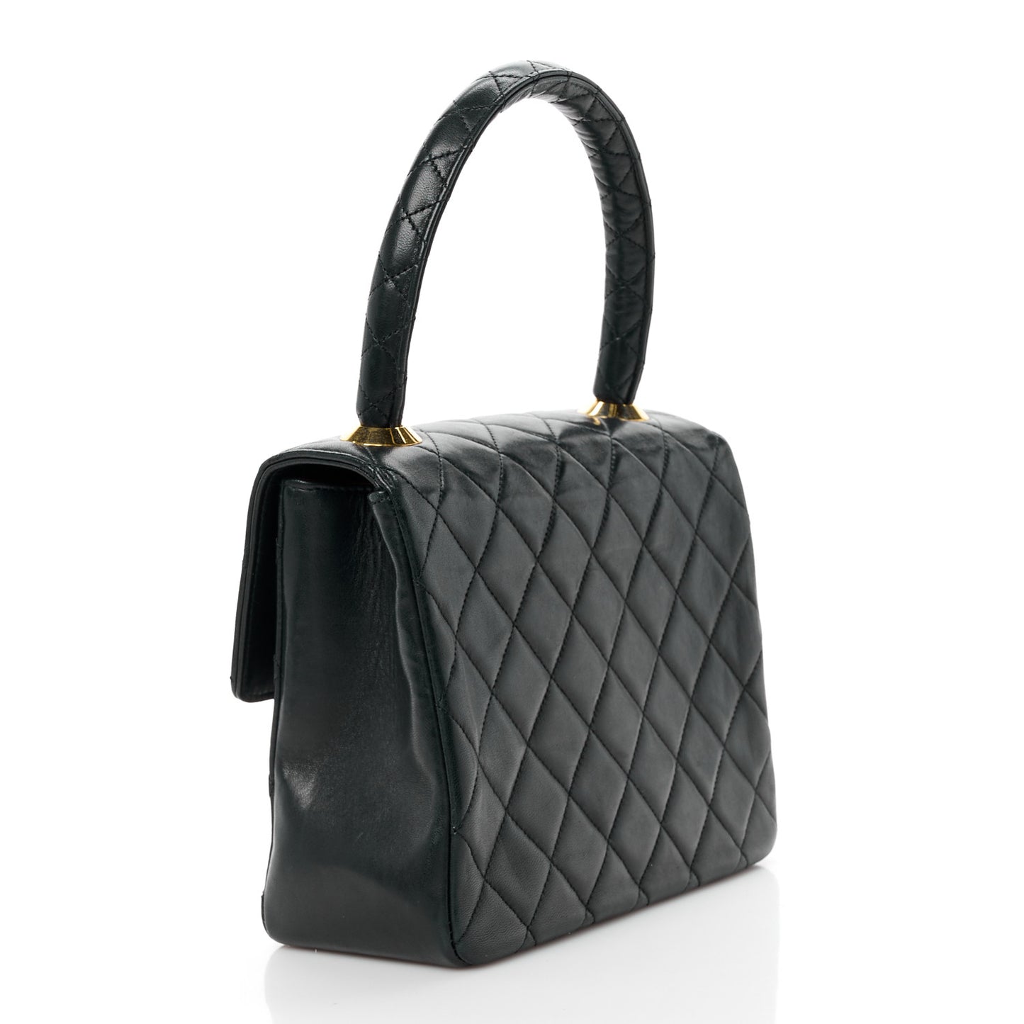 Lambskin Quilted Mini Kelly Flap Bag Black