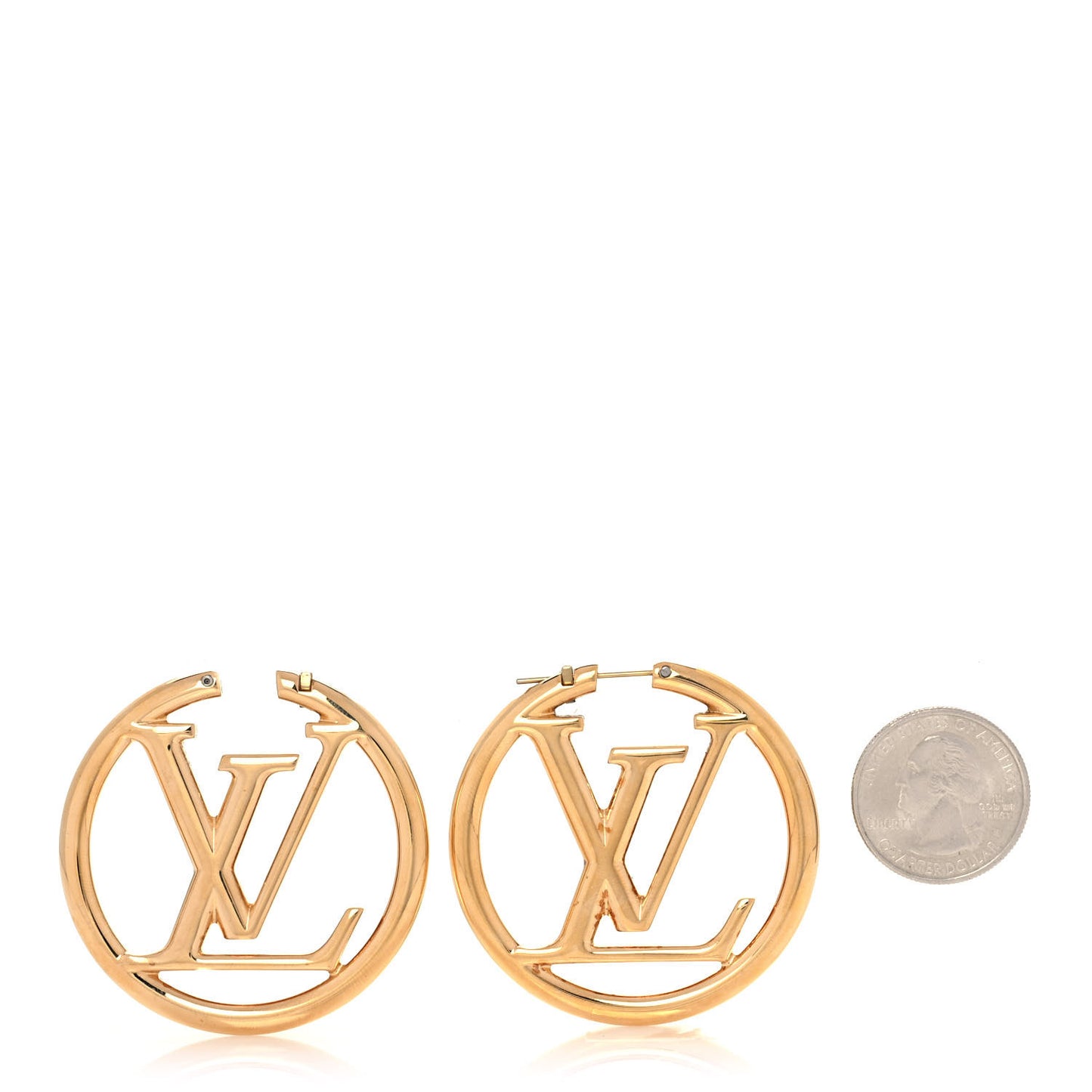 Metal Louise Hoop Earrings Gold