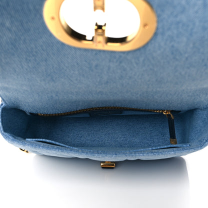 Christian Dior Denim Macrocannage Medium Caro Bag Blue 5 of 10