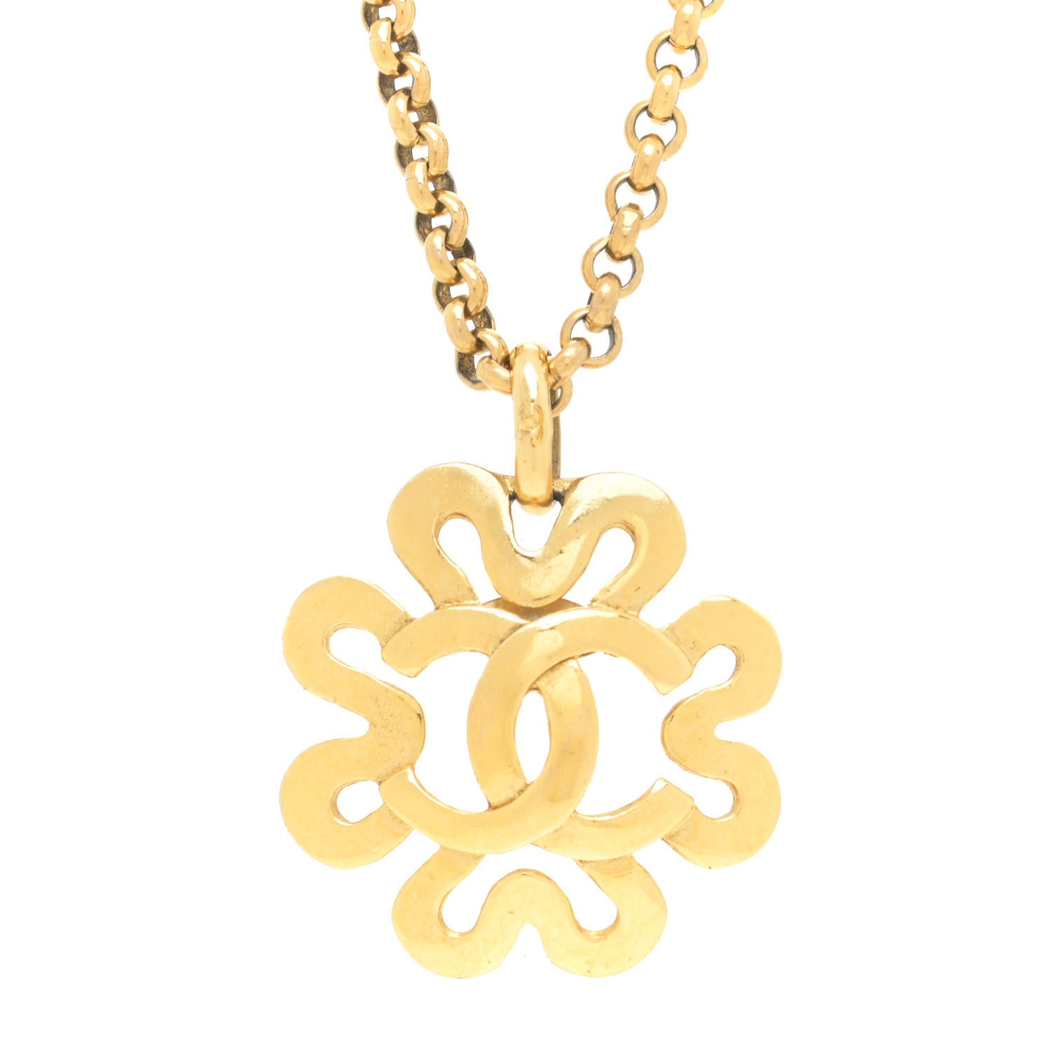 Chanel CC Flower Necklace Gold 4 of 6
