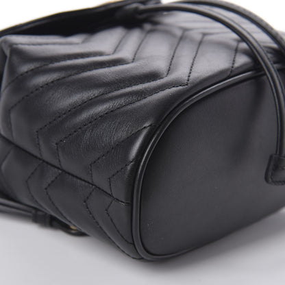Gucci Calfskin Matelasse GG Marmont Flap Backpack Black 5 of 9