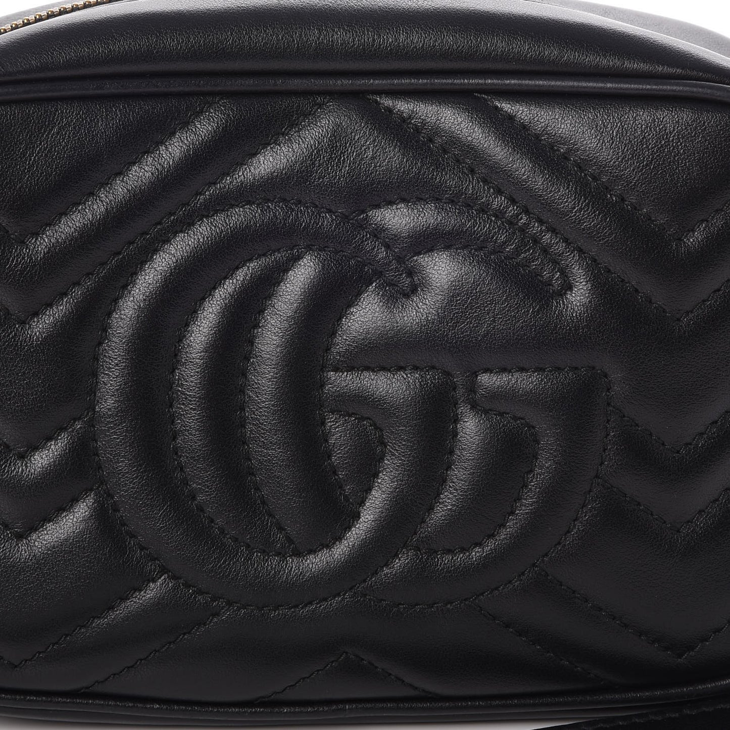 Calfskin Matelasse Mini GG Marmont Chain Shoulder Bag Black
